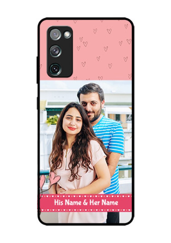 Galaxy S20 FE 5G Personalized Glass Phone Case  - Love Design Peach Color
