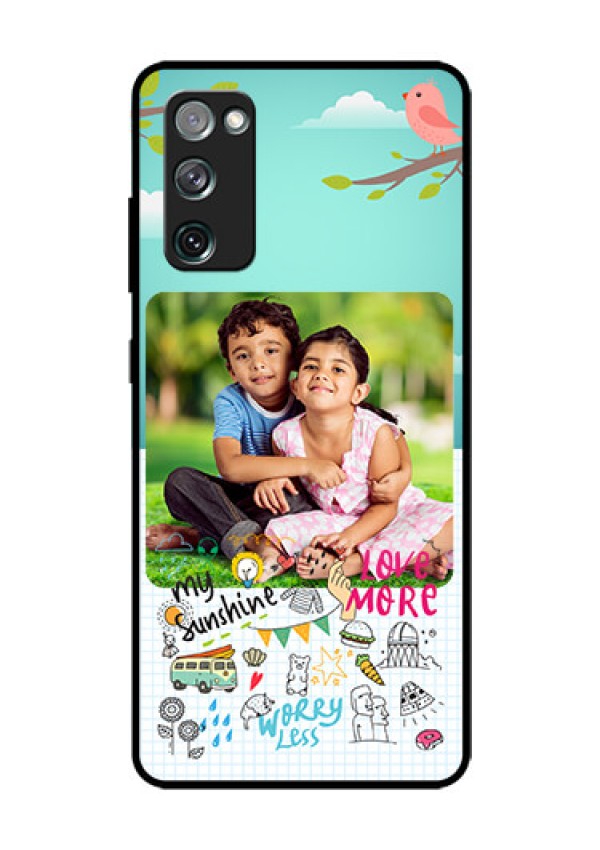 Galaxy S20 FE 5G Photo Printing on Glass Case  - Doodle love Design