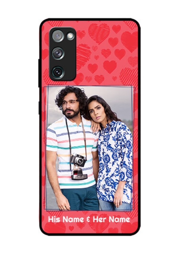 Galaxy S20 FE 5G Photo Printing on Glass Case  - with Red Heart Symbols Design