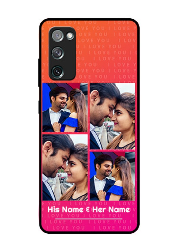 Galaxy S20 FE 5G Custom Glass Phone Case  - I Love You Pink Design