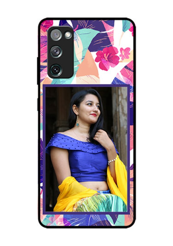 Galaxy S20 FE 5G Custom Glass Mobile Case  - Abstract Floral Design