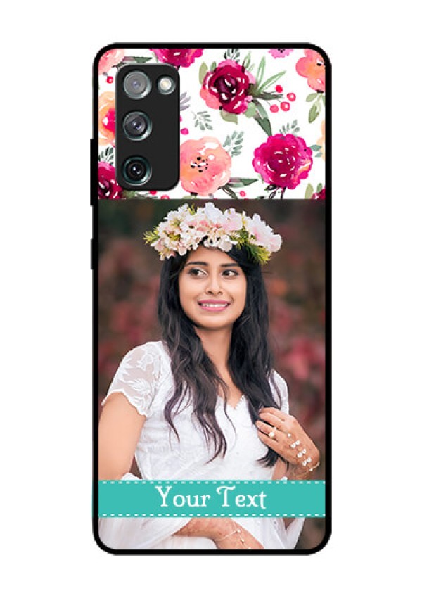 Galaxy S20 FE 5G Custom Glass Phone Case  - Watercolor Floral Design