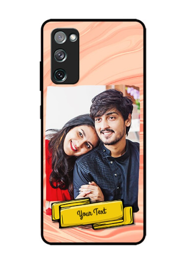 Galaxy S20 FE 5G Personalized Glass Phone Case  - Marble Texture Design