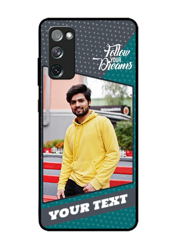 Galaxy S20 FE 5G Personalized Glass Phone Case  - Background Pattern Design with Quote