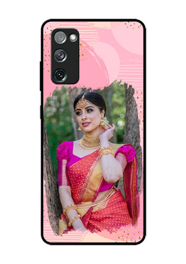 Galaxy S20 FE 5G Personalized Glass Phone Case  - Gold Glitter Splash Design