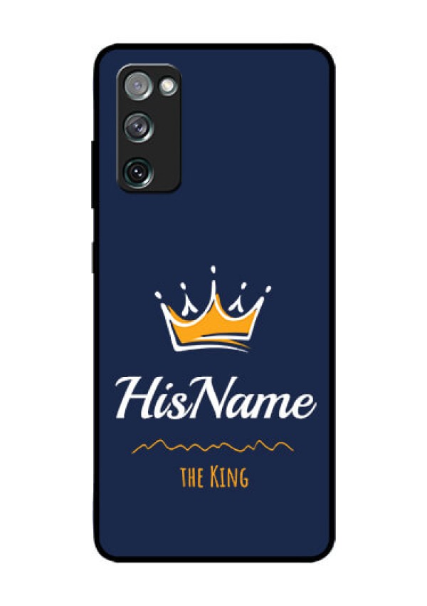 Galaxy S20 FE 5G Glass Phone Case King with Name