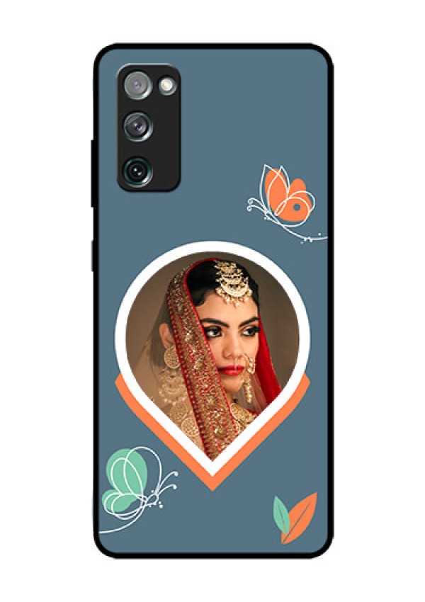 Galaxy S20 Fe 5G Custom Glass Mobile Case - Droplet Butterflies Design