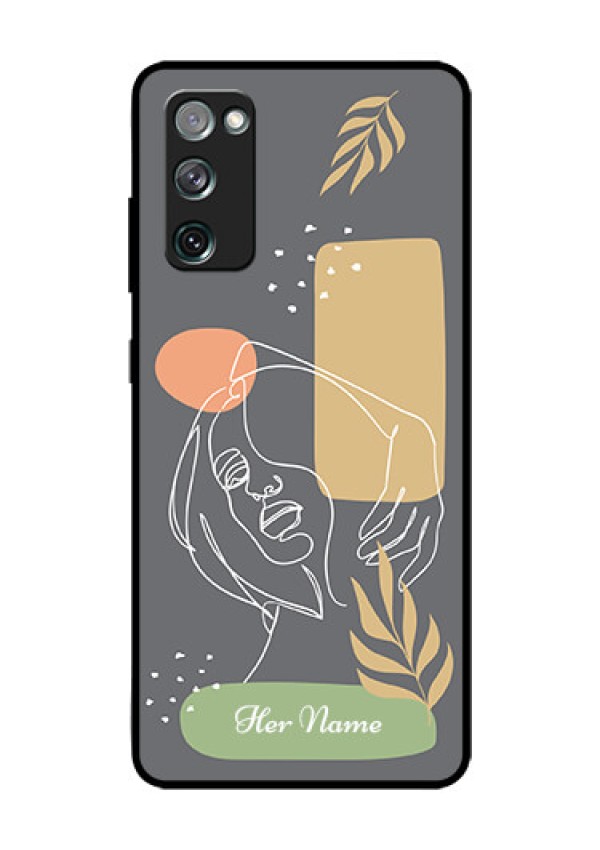 Galaxy S20 Fe 5G Custom Glass Phone Case - Gazing Woman line art Design