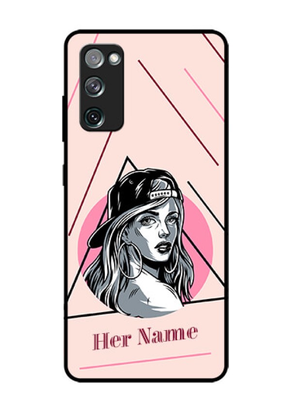 Galaxy S20 Fe 5G Personalized Glass Phone Case - Rockstar Girl Design