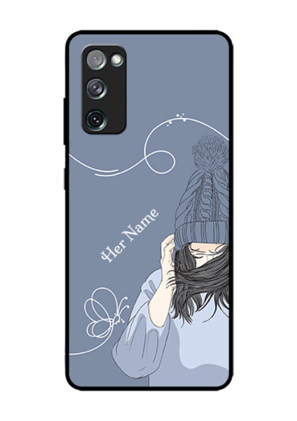 Galaxy S20 Fe 5G Custom Glass Mobile Case - Girl in winter outfit Design