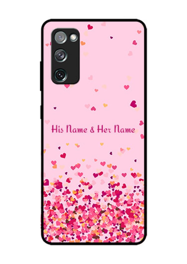 Galaxy S20 Fe 5G Photo Printing on Glass Case - Floating Hearts Design