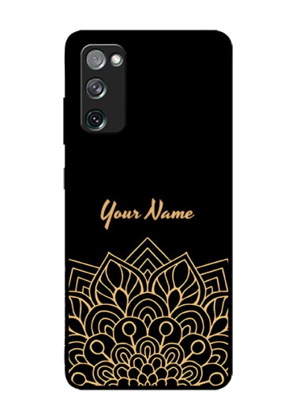 Galaxy S20 Fe 5G Custom Glass Phone Case - Golden mandala Design