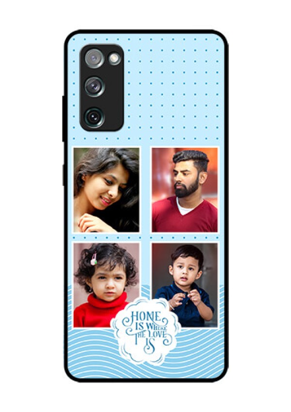 Galaxy S20 Fe 5G Custom Glass Phone Case - Cute love quote with 4 pic upload Design