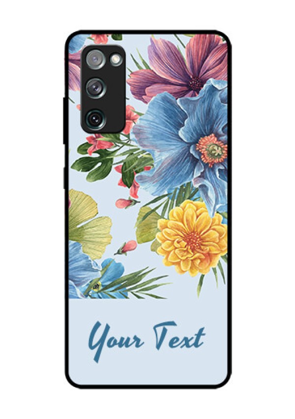 Galaxy S20 Fe 5G Custom Glass Mobile Case - Stunning Watercolored Flowers Painting Design
