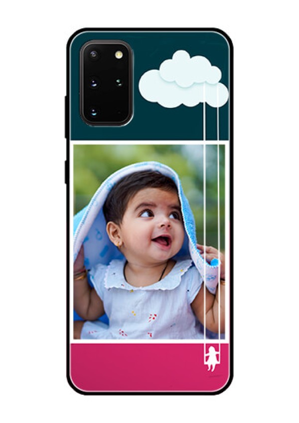 Galaxy S20 Plus Custom Glass Phone Case  - Cute Girl with Cloud Design