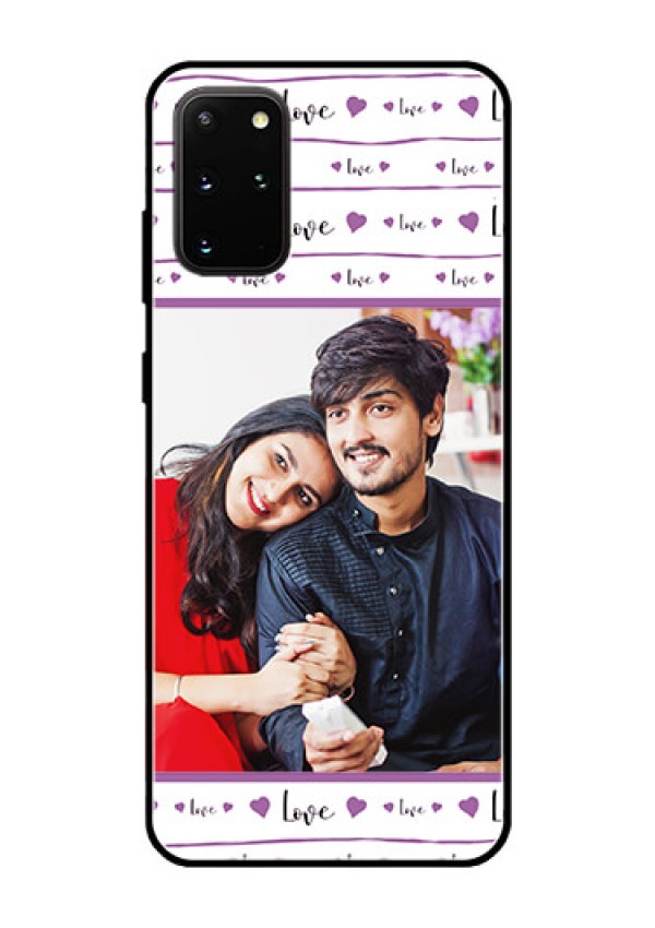 Galaxy S20 Plus Custom Glass Mobile Case  - Couples Heart Design