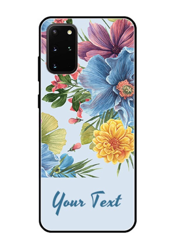 Galaxy S20 Plus Custom Glass Mobile Case - Stunning Watercolored Flowers Painting Design