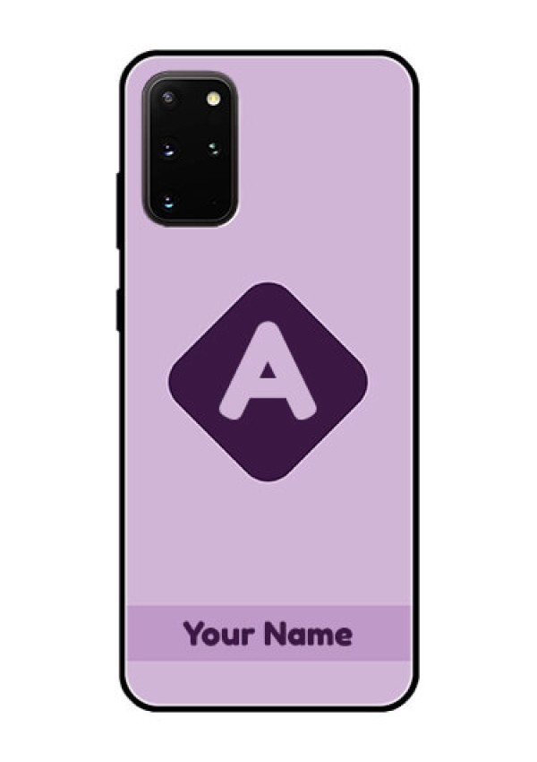 Galaxy S20 Plus Custom Glass Mobile Case - Custom Letter in curved badge Design