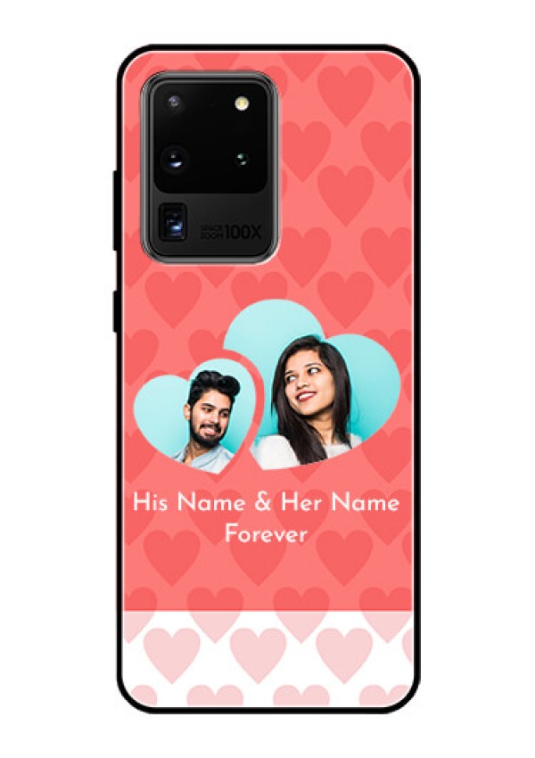 Galaxy S20 Ultra Personalized Glass Phone Case  - Couple Pic Upload Design