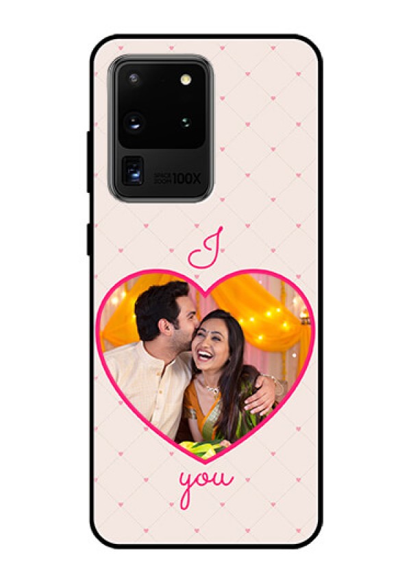 Galaxy S20 Ultra Custom Glass Mobile Case  - Heart Shape Design