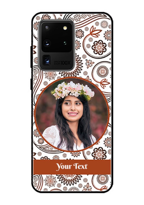 Galaxy S20 Ultra Custom Glass Mobile Case  - Abstract Floral Design 