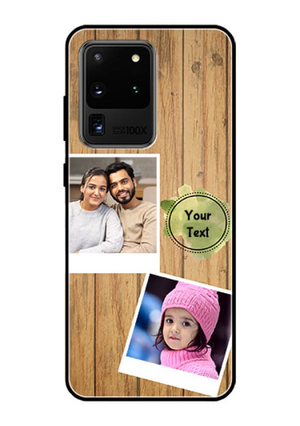 Galaxy S20 Ultra Custom Glass Phone Case  - Wooden Texture Design