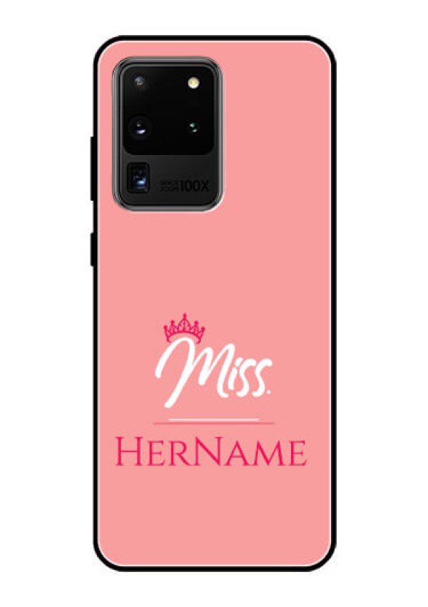 Galaxy S20 Ultra Custom Glass Phone Case Mrs with Name