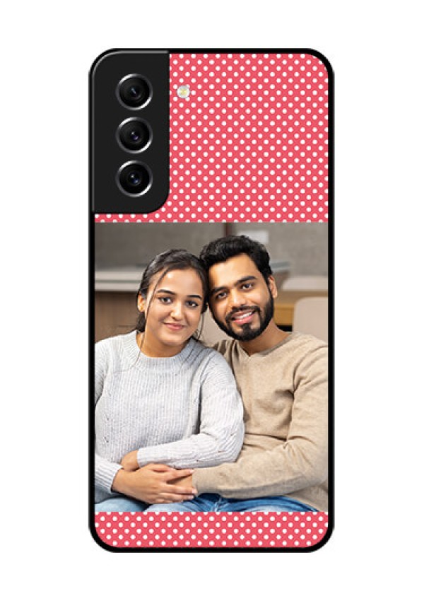 Galaxy S21 FE 5G Custom Glass Phone Case - White Dotted Design