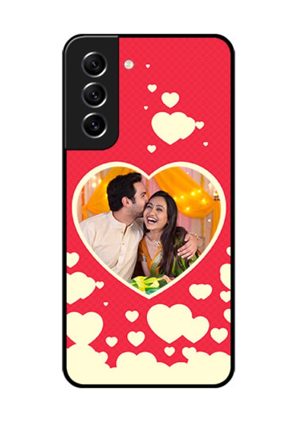 Galaxy S21 FE 5G Custom Glass Mobile Case - Love Symbols Phone Cover Design