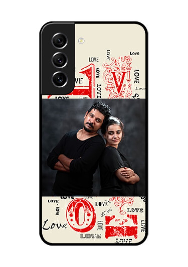 Galaxy S21 FE 5G Photo Printing on Glass Case - Trendy Love Design Case