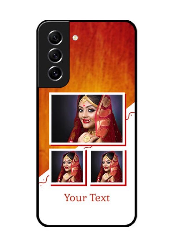 Galaxy S21 FE 5G Custom Glass Phone Case - Wedding Memories Design