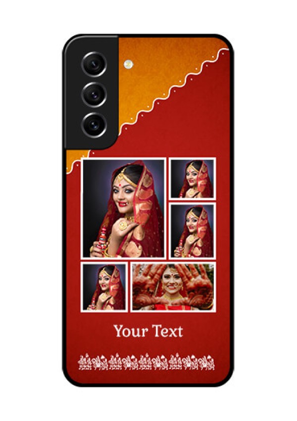 Galaxy S21 FE 5G Personalized Glass Phone Case - Wedding Pic Upload Design