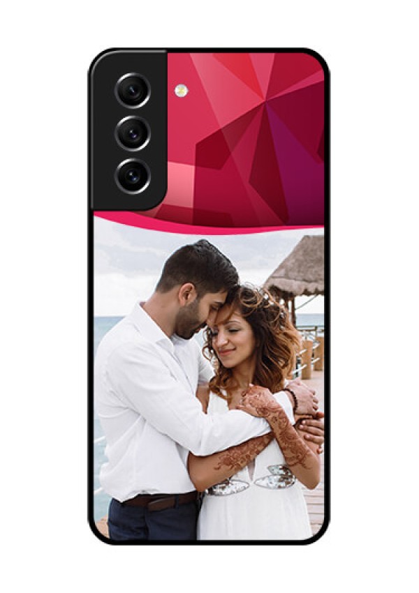 Galaxy S21 FE 5G Custom Glass Mobile Case - Red Abstract Design