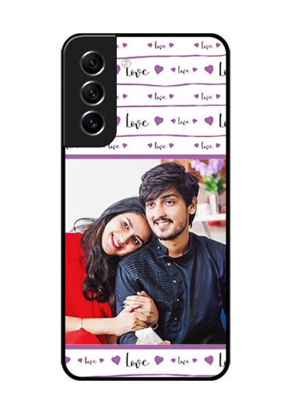 Galaxy S21 FE 5G Custom Glass Mobile Case - Couples Heart Design