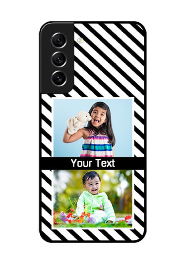 Galaxy S21 FE 5G Photo Printing on Glass Case - Black And White Stripes Design
