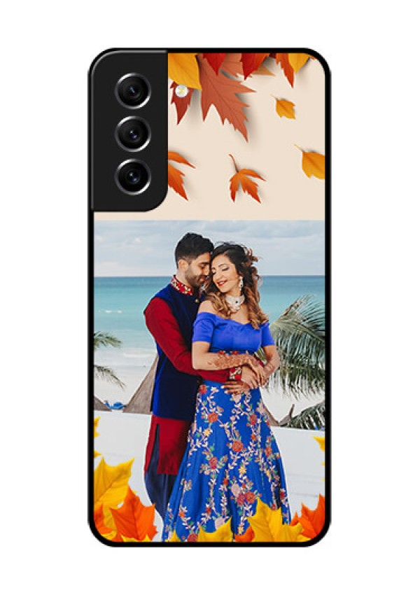 Galaxy S21 FE 5G Photo Printing on Glass Case - Autumn Maple Leaves Design