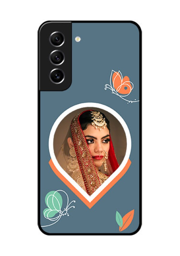 Galaxy S21 FE 5G Custom Glass Mobile Case - Droplet Butterflies Design