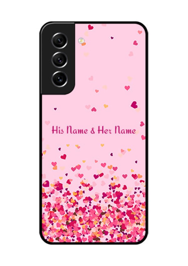 Galaxy S21 FE 5G Photo Printing on Glass Case - Floating Hearts Design