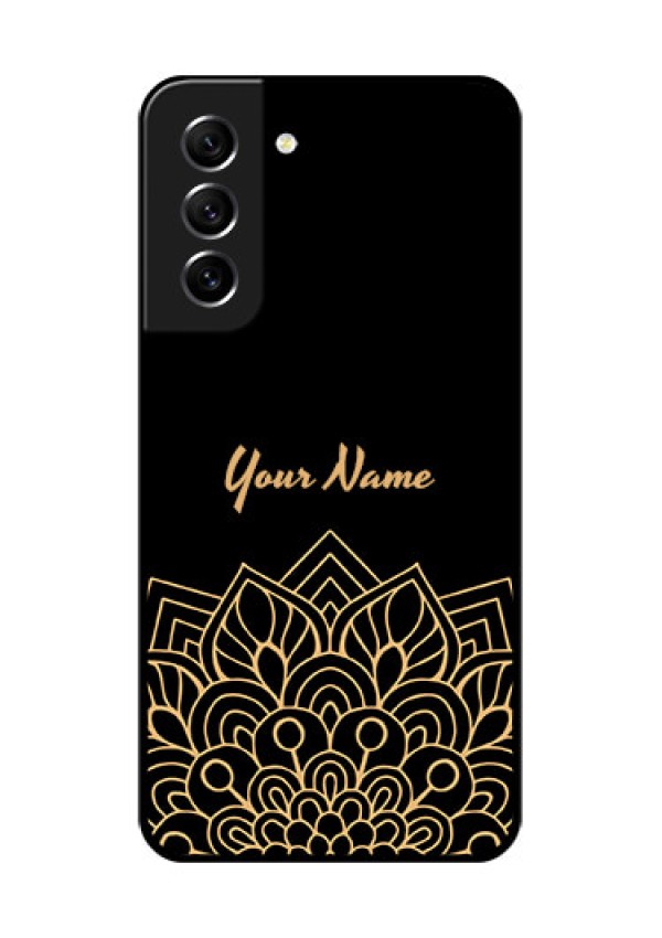Galaxy S21 FE 5G Custom Glass Phone Case - Golden mandala Design
