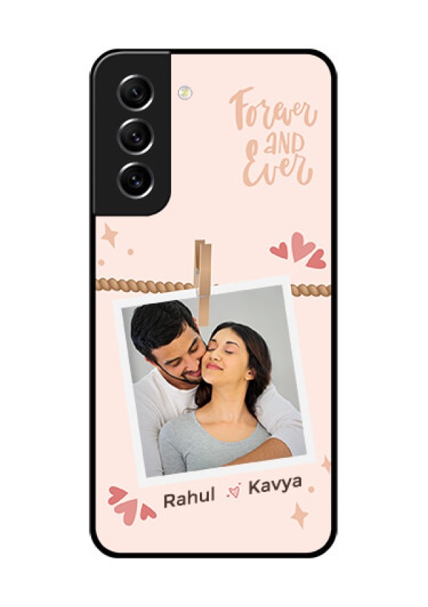 Galaxy S21 FE 5G Custom Glass Phone Case - Forever and ever love Design