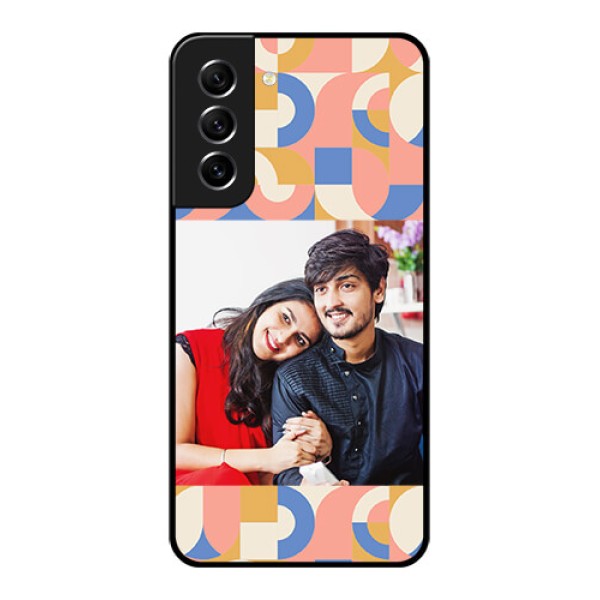 Galaxy S21 FE 5G Photo Printing on Glass Case - Semi-circle Maze Pattern Design