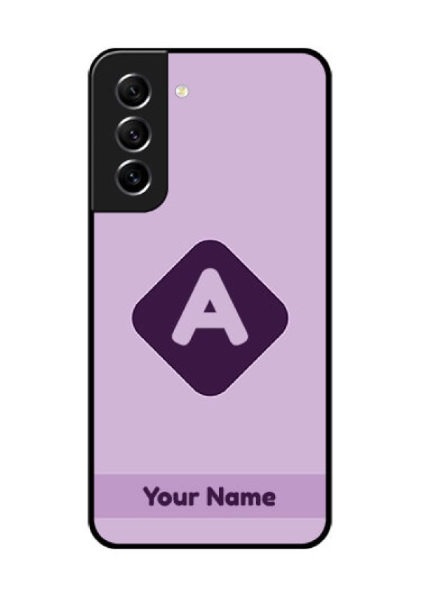 Galaxy S21 FE 5G Custom Glass Mobile Case - Custom Letter in curved badge Design