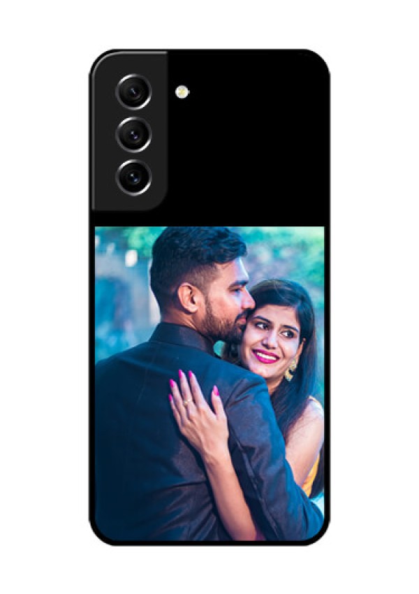 Galaxy S21 Fe 5G Custom Glass Phone Case - Upload Full Picture With Custom Color Design