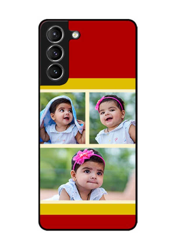 Galaxy s21 Plus Custom Glass Mobile Case  - Multiple Pic Upload Design