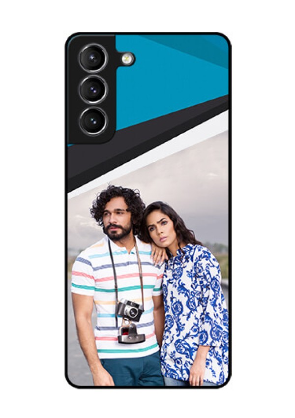 Galaxy s21 Plus Photo Printing on Glass Case  - Simple Pattern Photo Upload Design