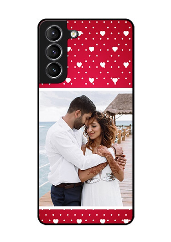 Galaxy s21 Plus Photo Printing on Glass Case  - Hearts Mobile Case Design