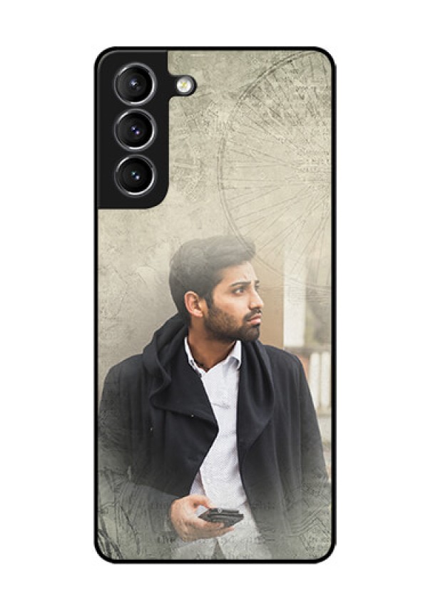 Galaxy s21 Plus Custom Glass Phone Case  - with vintage design