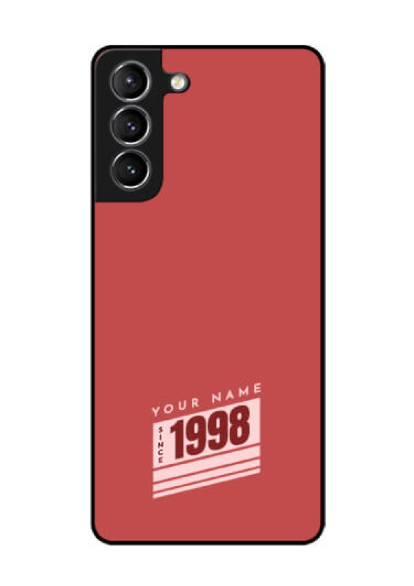 Galaxy S21 Plus Custom Glass Phone Case - Red custom year of birth Design