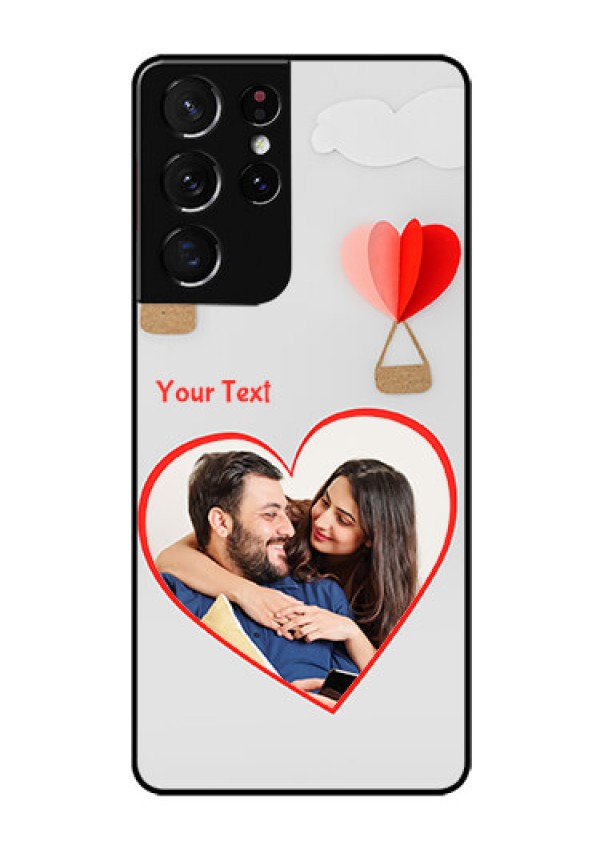 Galaxy S21 Ultra Custom Glass Mobile Case  - Parachute Love Design