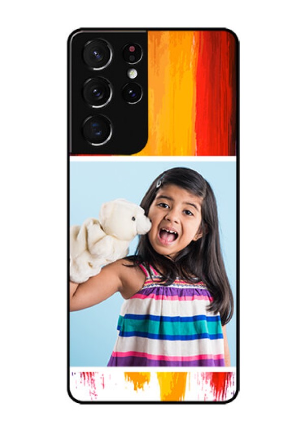 Galaxy S21 Ultra Personalized Glass Phone Case  - Multi Color Design